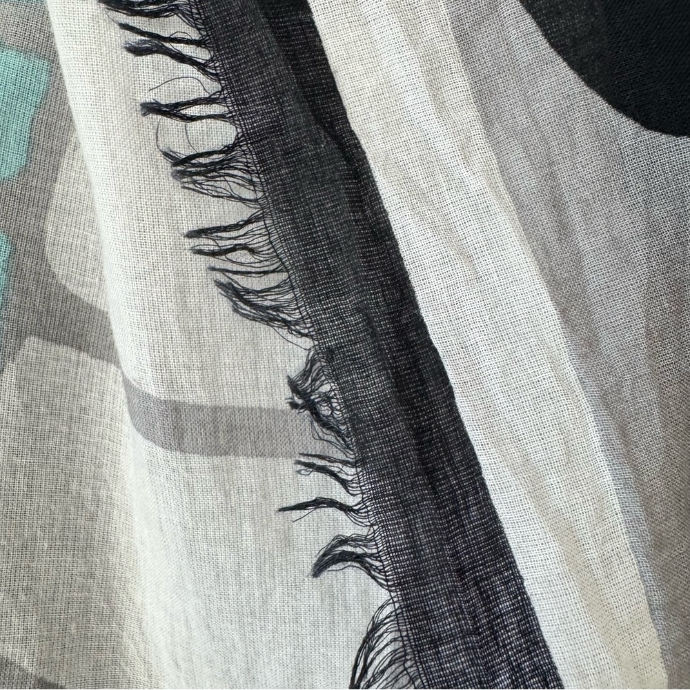 MIR Oversized Graphic Bold Patterned Scarf Wrap Shawl Sarong Coverup 100% Cotton - Picture 10 of 16